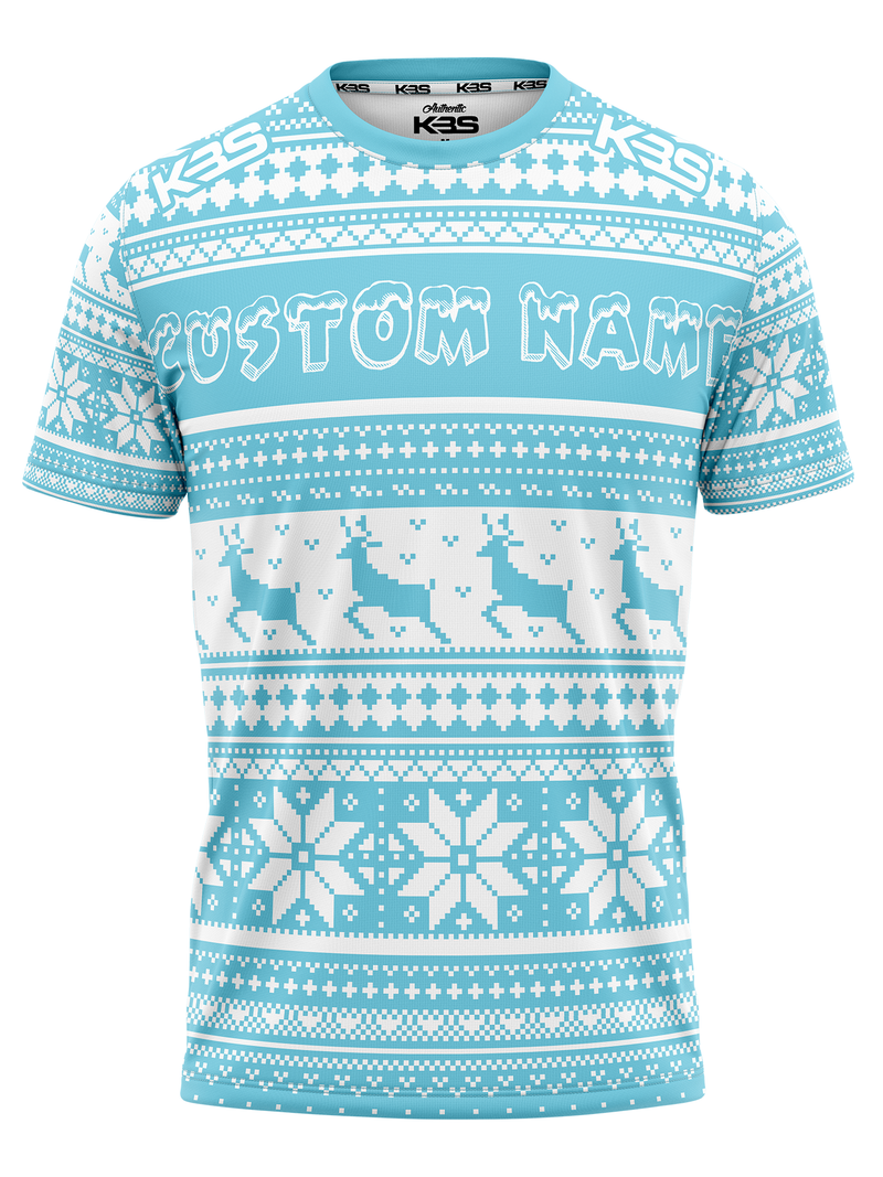 Custom Christmas T-Shirt - Ice Blue